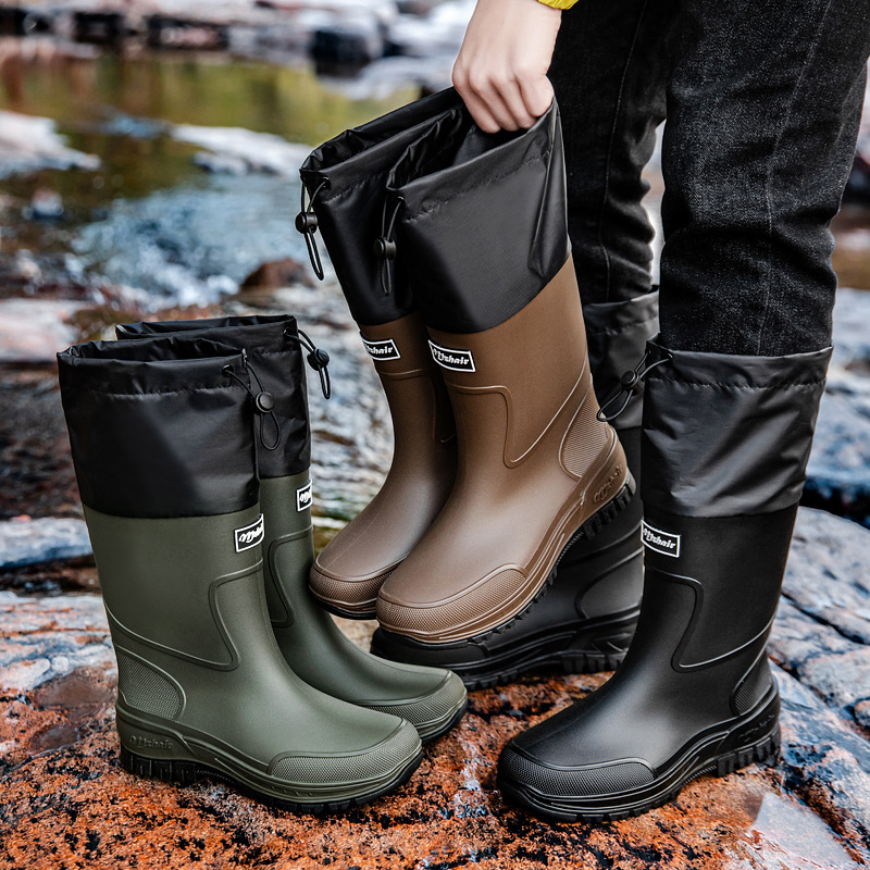 Fishing Boots - 남성용 방수 낚시 배달 라이더 레인부츠,